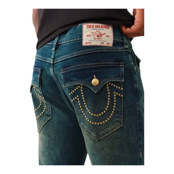 True Religion Geno Studded Horseshoe Relaxed Slim Jeans | NWT - Picture 7 of 8